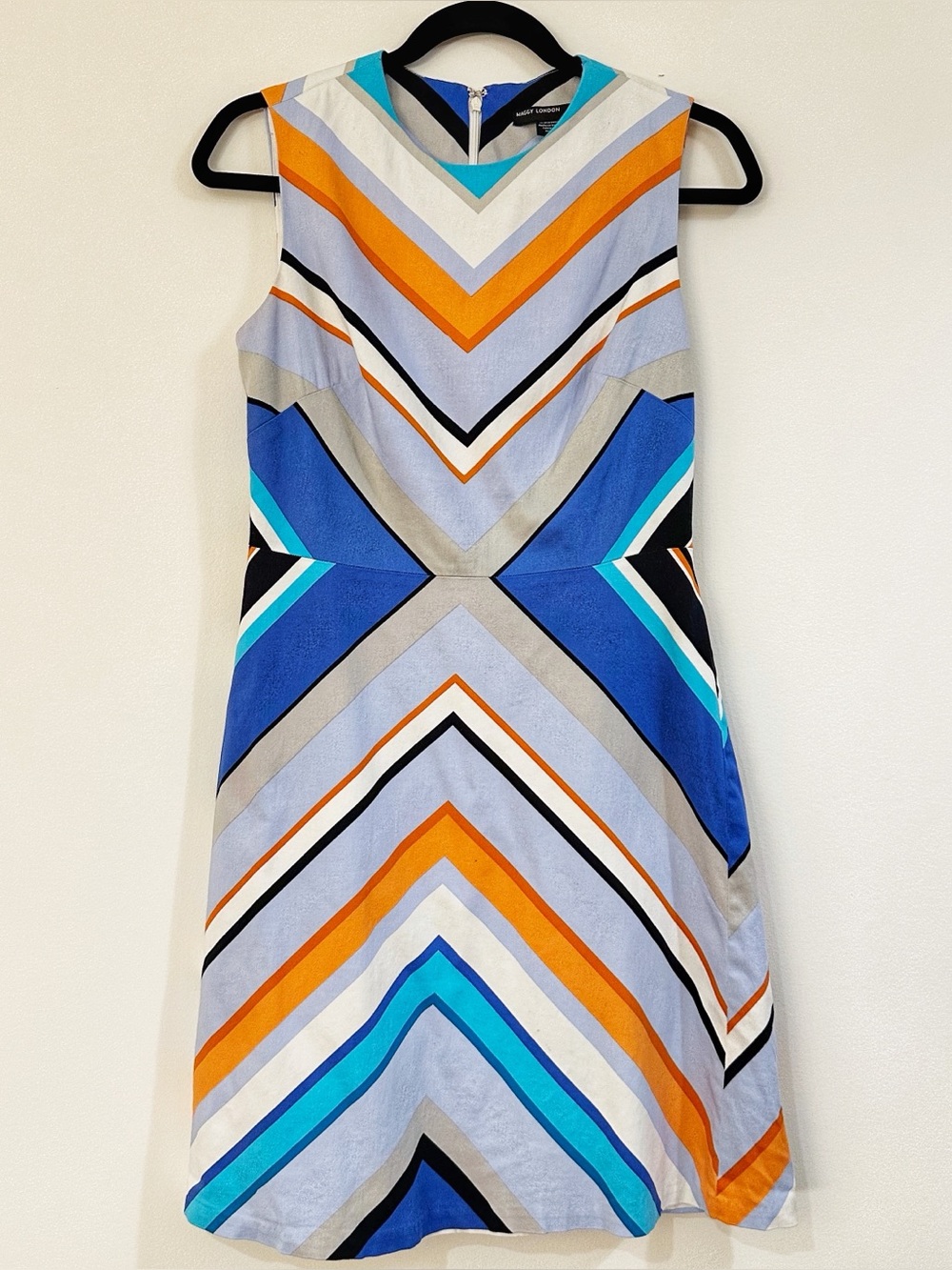 Maggy London Chevron Sleeveless Dress Size 4
